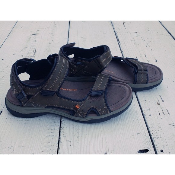 Ozark Trail Men\'s Size 9  Brown Sandals Shoes with Memory Foam Insole